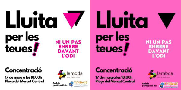 cartell convocatoria per a la concentracio del 17 de maig dia contra la lgtbifobia